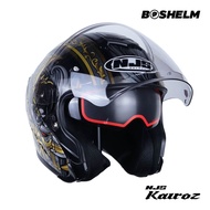 Boshelm Helm Njs Kairoz Samurai Hitam Glossy Helm Half F Sni