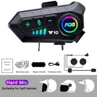 Q58-Max หมวกกันน็อคมอเตอร์ไซค์ชุดหูฟังบลูทูธจอแสดงผล LCD พร้อมไฟฉาย2ผู้ขับขี่500M อินเตอร์โฟน