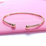 585 Purple Gold Ladies Glossy Round Bead Bracelet Rose Gold Plated Exquisite Bracelet