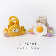 MISSKOI Cute Fun Cheese Cheese Eyes Wrap Cloth Clip Cute Cartoon Shark Clip Hair Accessories