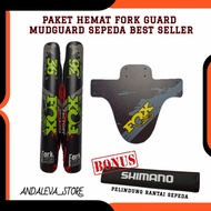 paket hemat - fork guard sepeda pelindung fork sepeda spakbor sepeda - green