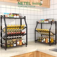 Add shopping cart gift✒✥☼[In Stock] NETEL  Kitchen Organizer Spice Rack Rak Dapur Storage Rack Kitch