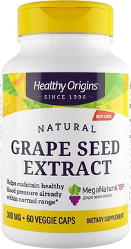 Healthy Origins MegaNatural BP-Grape Seed Extract, 300 mg - Blood Flow Support - Premium Grapeseed E