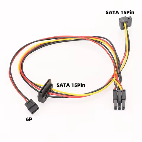Power Cable for HP Motherboard Hard Drive HDD SSD DVD Convert 6P to 2 15PIN SATA Power Supply Wire f