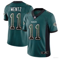 Plus Philadelphia Eagles NFL Football Jersey No.11 Wentz T Shirt Jersey Casual Sport Tee Plus Size