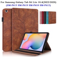 Samsung Galaxy Tab S6 Lite 10.4 inch (2022) Tablet Protective Case Tab S6Lite WiFi SM-P613 LTE SM-P619 SM-P610 SM-P615 3D Tree Style Leather Stand Flip Cover Pocket Pen Holder