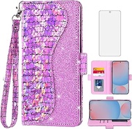 Asuwish Phone Case for Samsung Galaxy A56 5G Wallet Cover with Tempered Glass Screen Protector and W