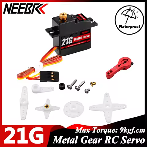 NEEBRC 21G Metal Gear Metal Servo Arm Micro Servo for 1/14 1/16 1/18 RC Car Crawler Plane Drone Hype