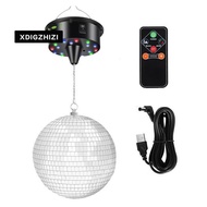 7.8 Inch Hanging Disco Ball Light Up Led Disco Mirror Ball Rotating Rotating Disco Ball Decorations 