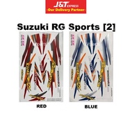 Suzuki RG SPORT (2) Body Sticker Stripe Red / Blue / Brown