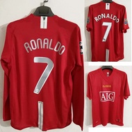 Classic Retro Style Football Kit Home Long Sleeve Shirt Shorts Set Manchester United Real Madrid Bay