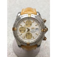 BREITLING◆自動巻腕時計/アナログ/レザー/WHT/CML/SS/B13356