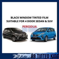 🔥 HIGH QUALITY 🔥 Tinted Kereta / Black Window Tinted Film / Car Tinted UV PERODUA SEDAN / SUV (MYVI,