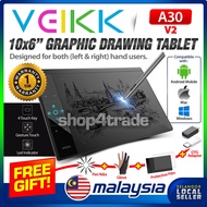 [Ready Stock] VEIKK A30 V2 10x6 inch Graphic Drawing Tablet for PC & Android Mobile Phones Free OTG 