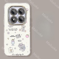 เคส Redmi Note 14 Pro 5G Redmi Note 14 5G เคส Redmi Note 14 Pro + 5G เคสโทรศัพท์กับลูกแมวฟิล์มเลนส์ห