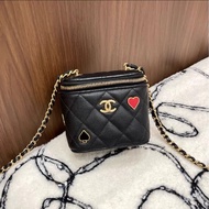 Chanel香奈兒黑金荔枝牛皮撲克系列化妝小盒子 Mini Vanity