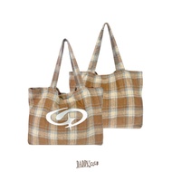 DADDYCLUB | Locker Heart DDC Tote Bag กระเป๋าผ้าลายสก็อต สุดน่ารัก