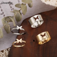 Couple Rings Accessories Couple Rings Butterfly Shape 2 Pieces/Set Cincin Couple Cincin Lelaki Cinci