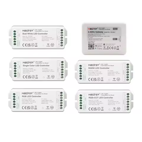 Miboxer High Current PR2 PR5 LED Controller 12V 24V 20A Single Color/Dual White/RGB/RGBW/RGB+CCT LED