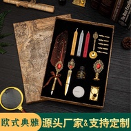 Feather Pen Set Starry Sky Feather Pen Set Feather Pen Set Feather Dip Pen Set