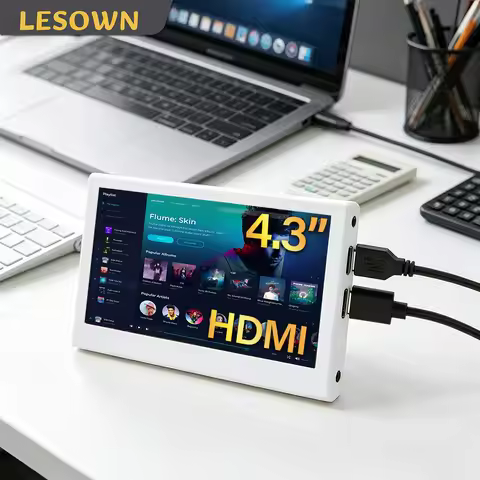 LESOWN 4.3 Inch IPS Mini Monitor 800x480 HDTV Port for PC Case AIDA64 Sub Screen Raspberry Pi Displa