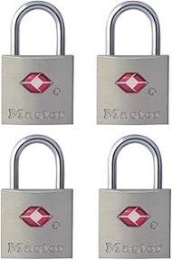 Master Lock TSA Luggage Locks with Key, TSA Approved Lock for Backpacks, Bags and Luggage, 4 Pack, 4683Q