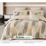 Anti-slip bed sheet with nicholas motif, complete high size, bed sheet set, double rubber bed sheet,