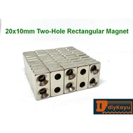 20x10x5mm (4mm Countersunk 2 Hole) Neodymium NdFeB Super Strong Cuboid Block Magnet (1pcs)