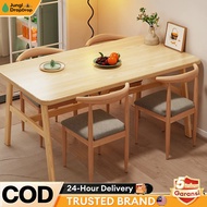 【JungleDrop】Solid Wood Dining Table 4/6/8 SeaterRestaurant Table Nordic Style Sturdy Table Coffee Ta