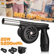 12V 20W Cordless Electric Air Blower Handheld Rechargeable Leaf Blower Dust Collector for BBQ Camping with 2pcs Battery