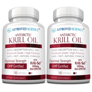 Approved Science Krill Oil - 2000mg Antarctic Krill Oil, 650mcg Astaxanthin - 260mg EPA, 160mg DHA -