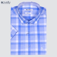 Áo sơ mi nam ngắn tay Novelty sọc caro lớn Bamboo Body fit NSMMCLMT3D230266N