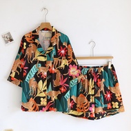 ชุดนอน Muslin Pajamas Silk Satin รุ่น  (W2203 V2203) | ชุดนอนชุดเที่ยวชุดนอนผู้หญิง