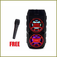 ♝ ✎ ◇ Stereo Dual Karaoke Portable Wireless Speaker with stand With FREE Mic bk019