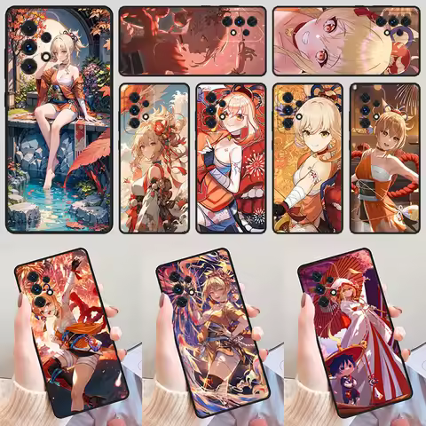 Genshin Impact Game Miko Yoimiya For Samsung A52 A72 A73 A20e A21S A50 A70 A11 A12 A42 A31 A40 A51 A
