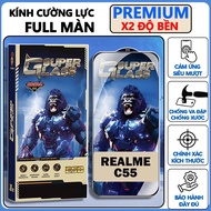 Realme C55 tempered glass full screen transparent. Screen protector