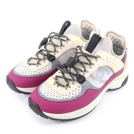 香奈兒 (CHANEL) 22B G39488 Coco Mark 標誌皮革繫帶網眼運動鞋，多色，36 碼，義大利製造，女款，成色極佳。