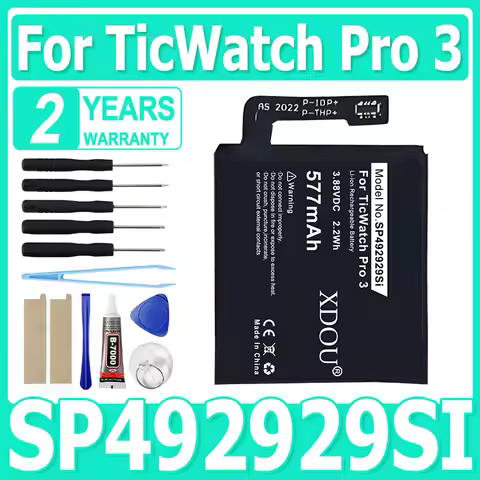 577mAh New 3.88V SP492929SI Watch Battery For TicWatch Pro 3 GPS Wear OS Smartwatch WH11013 Bateria 