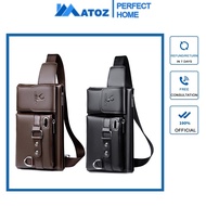 ☏✖ Leather Sling Bag for Men Men Sling Shoulder Messenger Bag Leather