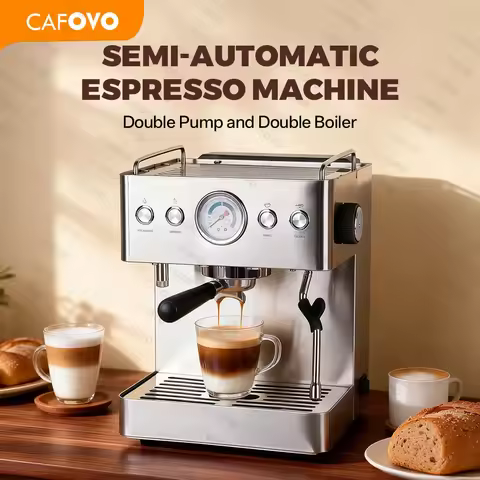 CAFOVO E129 20Bar Espresso Machine with 2 ULKA Pump 2 Boiler for Cafe and Commercial Semi-automatic 