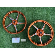 [Ready Stock] RCB FG511 SPORT RIM 160/185X17 ORANGE Y16ZR/Y15ZR/Y125ZR/LC135 5S 100%ORIGINAL RACING BOY FORGED