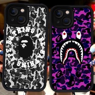 Black Case for iPhone 6s 8 13 14 6 7 Pro Max Plus H118 Bape Shark