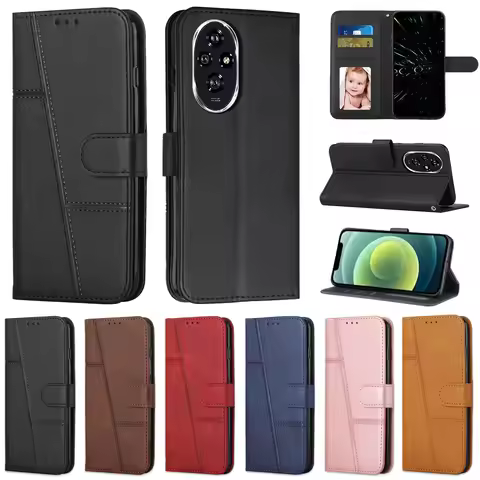 Strap Leather Phone Case Wallet Book For Honor 400 200 Pro 90 Lite X9c Smart X8c X7c X9b X8b X7b X6b
