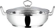 Vinod Stainless Steel Kadhai – Tempered Glass Lid – Induction Friendly Wok(26cm/10.5 Inch) – 3.7 Lit