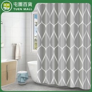 [灰色]220x200cm簡約防水浴簾 加厚滌綸浴簾布 浴室窗簾 [平行進口]