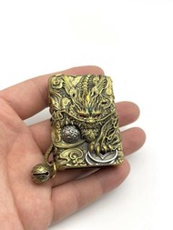 Zippo「招財貔貅」防風煤油黃銅套殼打火機禮物