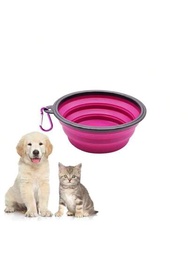 攜帶式戶外寵物矽膠折疊碗,狗狗餵食器,貓咪飲水碗,防漏設計
