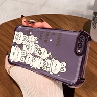 Casing hp for Realme C2 C2s OPPO A1K Case Cute rabbit group Clear Cesing Airbag Armor four Anti Drop