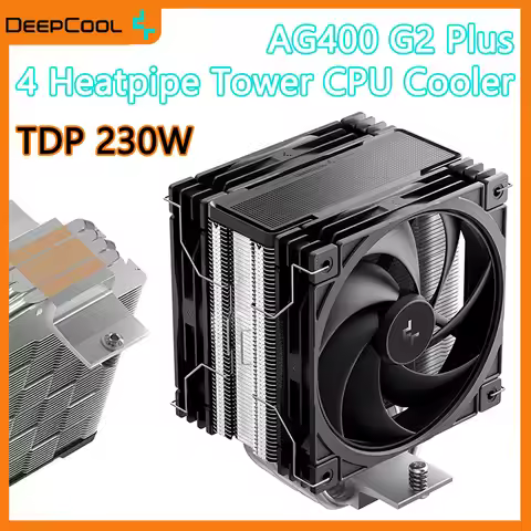 Deepcool AG400 G2 PLUS Dual Fans 4 Heat Pipes Low Noise CPU Air-Cooling Radiator TDP 230W For Intel 