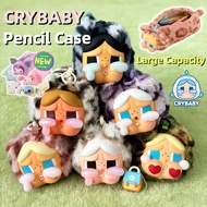 CRYBABY Pencil Bag Large Capacity Plush Leopard Print Pencil Case Pouch Cute Bag Doll Stationery